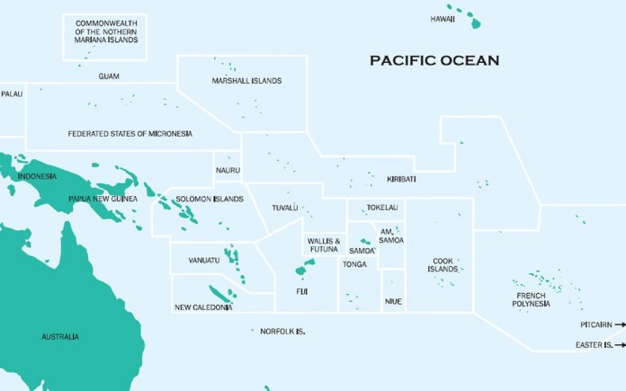 Map of the Pacific by UNICEF Pacific